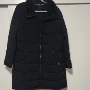 Andrew Marc Black Long Puffer Jacket
